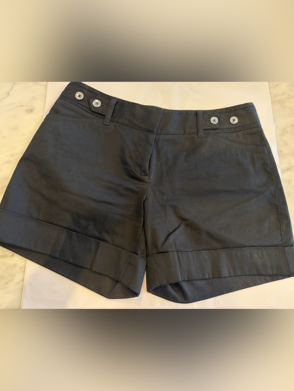 White House Black Market Black Cuffed Tailored Shorts